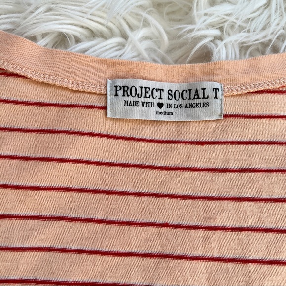 Project Social T | Striped Peach Boxy Tee - Picture 7 of 8